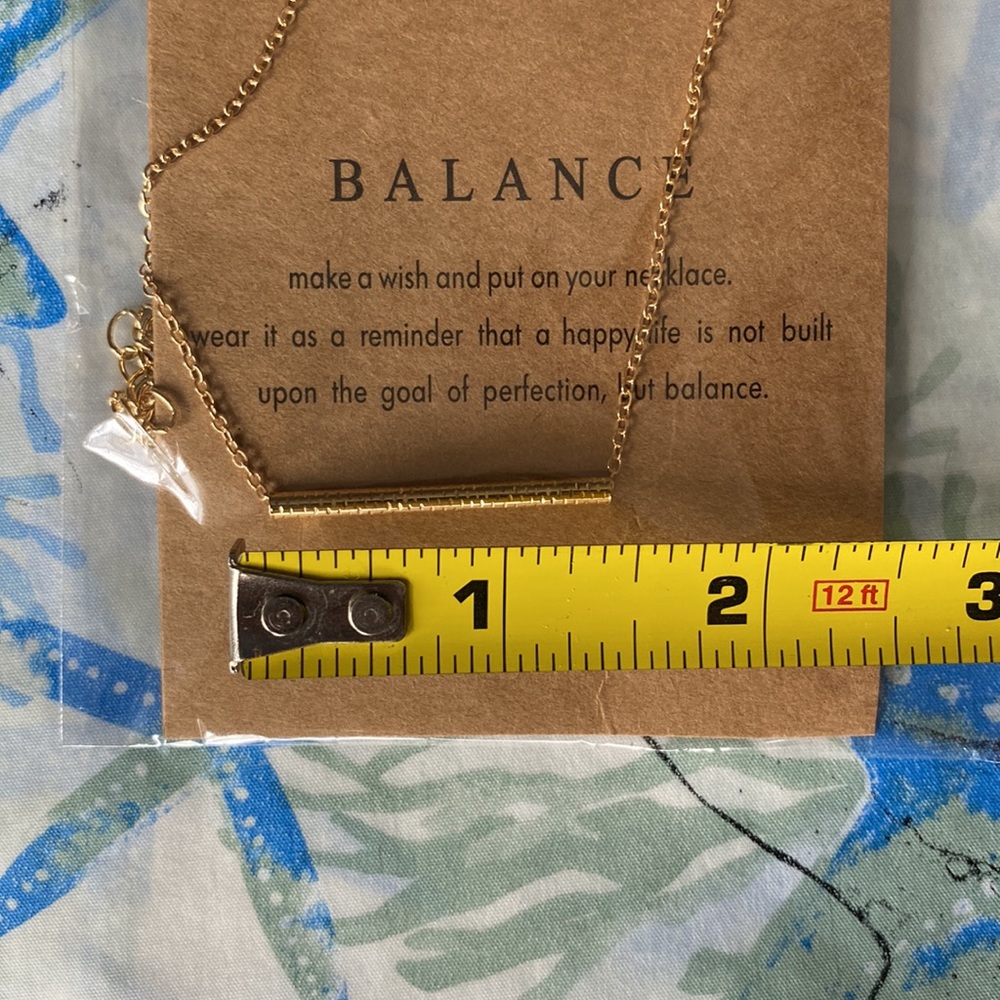 Gold Bar Balance Necklace NWT - Picture 5 of 5